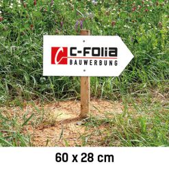 C-Bauwerbung Baustellenwegweiser rechts 60x28cm
