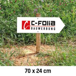 C-Bauwerbung Baustellenwegweiser rechts 70x24cm
