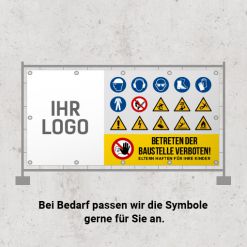 Gefahrenhinweise Bauzaunblende